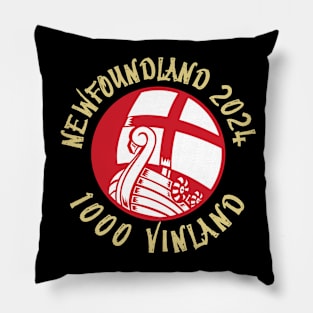 NEWFOUNDLAND T-Shirt Vinland 1000 to 2023 NEWFIE The Rock & Runes Pillow