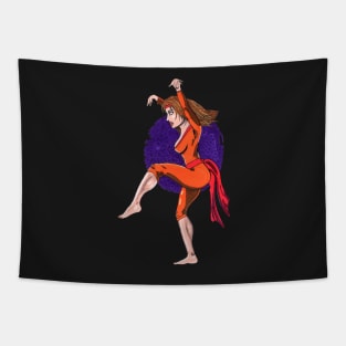 Karate Girl Tapestry