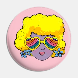 girl in heart glasses Pin