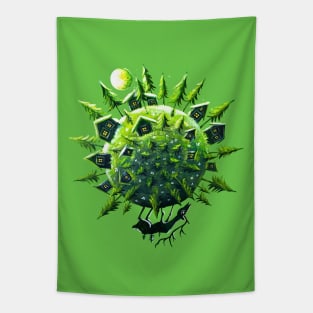 Green Globe Tapestry