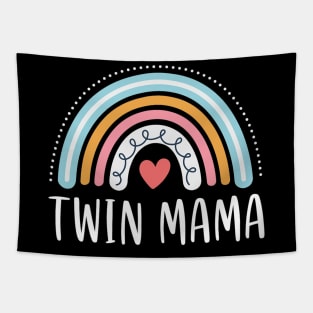 Twin Mama Gifts For Women Funny Mom Of Two Rainbow Tapestry