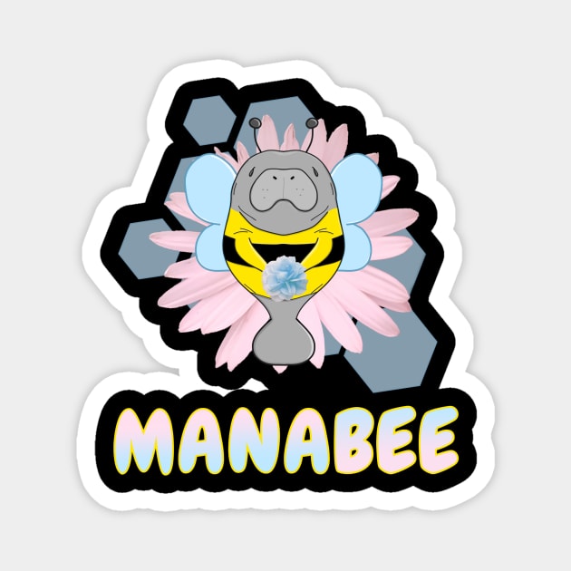 Manabee Manatee Magnet by moonlitdoodl