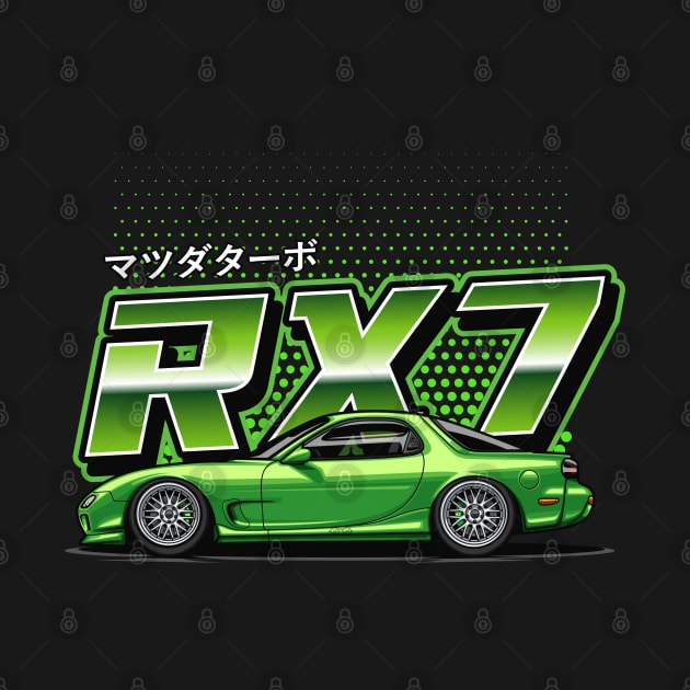 RX7 FD Retro Style (Lime Green) by Jiooji Project