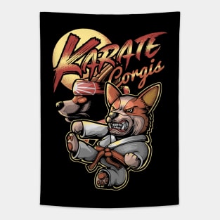 Karate Corgis Tapestry