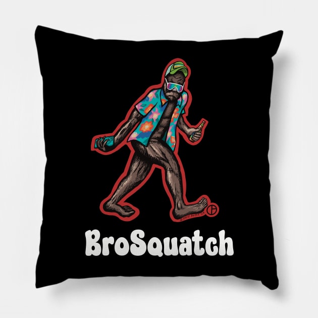 BroSquatch Pillow by Art from the Blue Room