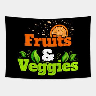 I Love Fruits And Veggies - Vegetarian - Go Vegan Tapestry