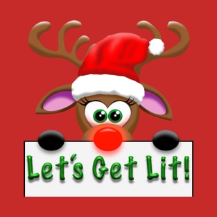 Let's Get Lit Reindeer T-Shirt