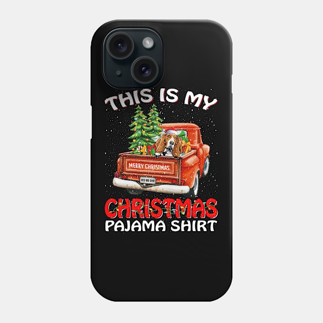 This Is My Christmas Pajama Shirt Basset Hound Truck Tree Phone Case by intelus