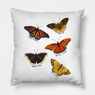 Orange and Brown Butterflies Pillow