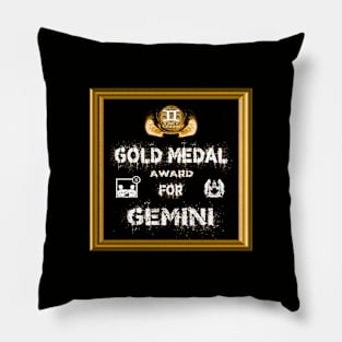 Gemini Birthday Gift Gold Medal Award Winner Pillow