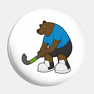 Bear at Hockey with Hockey stick Pin