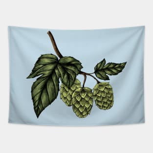 Hand Drawn Hops Tapestry