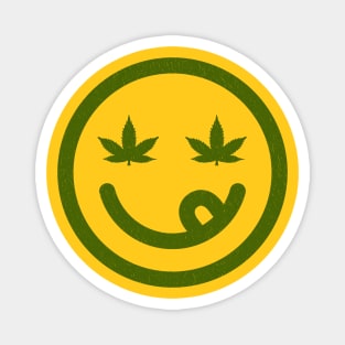 Hippie Face with Cannabis Leaves Magnet