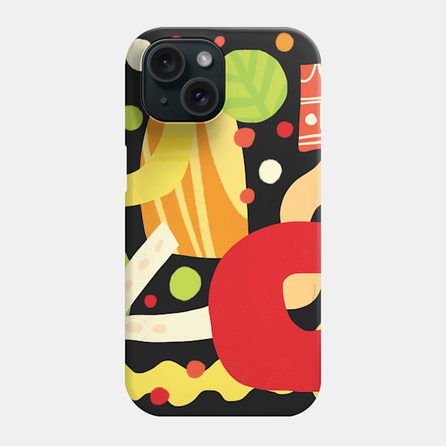 Abstract bright random shapes Phone Case by Think Beyond Color