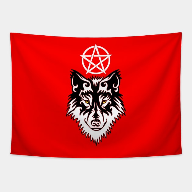 Werewolf-Pentagram - Lycanthropy Gifts Tapestry by TraditionalWitchGifts