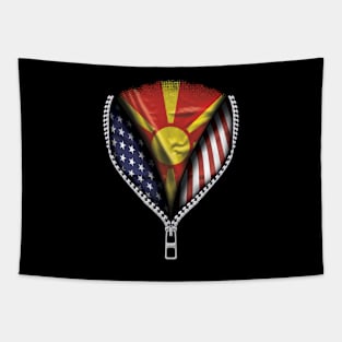 Macedonian Flag  Macedonia Flag American Flag Zip Down - Gift for Macedonian From Macedonia Tapestry