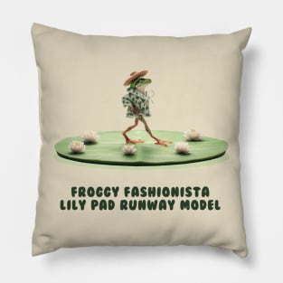Froggy Fashionista Pillow