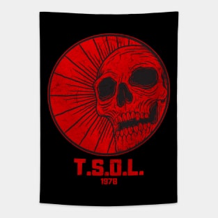 skull red TSOL vintage Tapestry