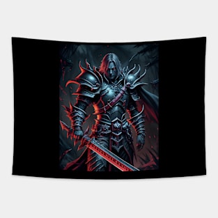 Fiery Warrior With A Sword Tapestry