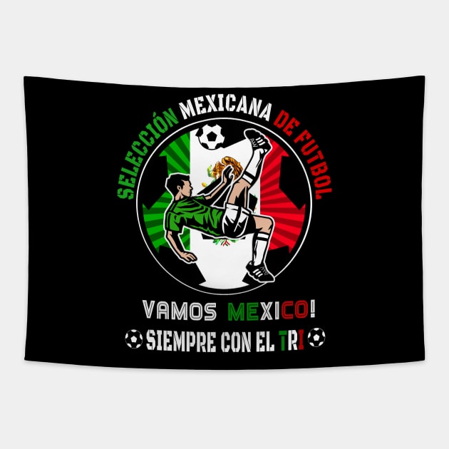 Playera Seleccion Mexicana de Futbol Vamos Mexico El Tri Tapestry by soccer t-shirts