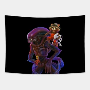 Xenomorph and Rocket Tapestry