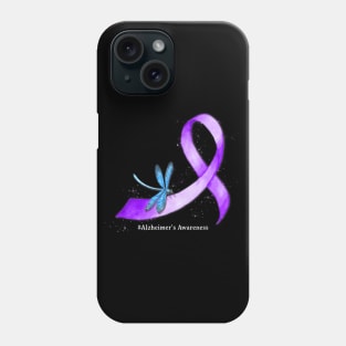 Hippie Dragonfly Purple Ribbon Alzheimers Awareness Phone Case