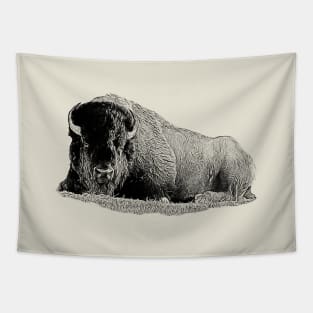 Lying bison Tapestry