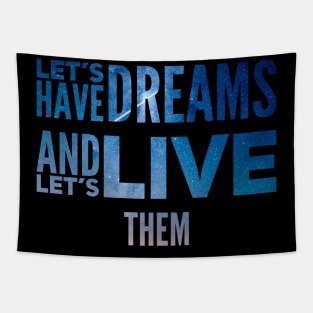 Live your dreams quote stars design Tapestry