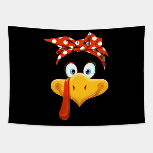 Womens Bandana Turkey Face Thanksgiving Tapestry