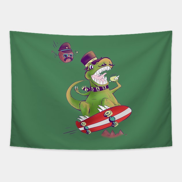 Tea Rex Tapestry by Gil