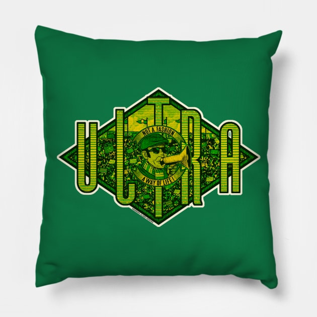 VECCHIO ULTRAS by Wanking Class heroes! (green and yellow edition) Pillow by boozecruisecrew