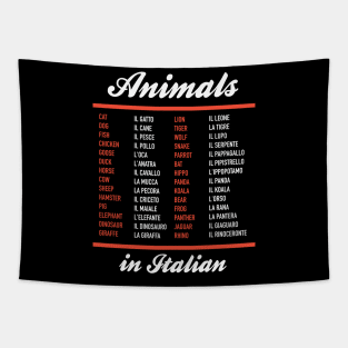 Animals In Italian - Italian Language Cheatsheet Tapestry