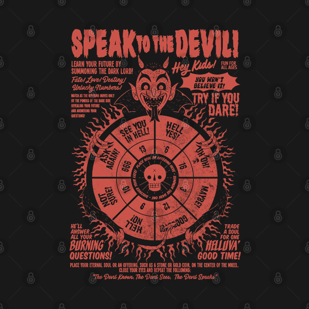 Speak to the Devil! Devil TShirt TeePublic