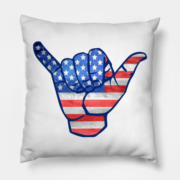 Shaka USA Pillow by MadEDesigns