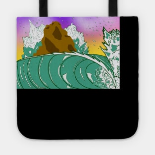 Sunset at Rock piles Tote