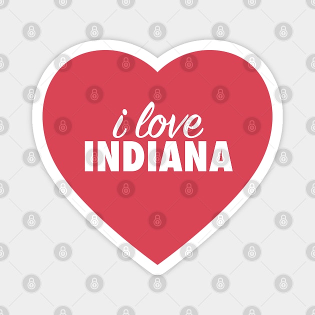 I Love Indiana In Red Heart Magnet by modeoftravel