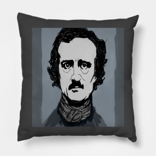 Edgar Allan Grey Pillow