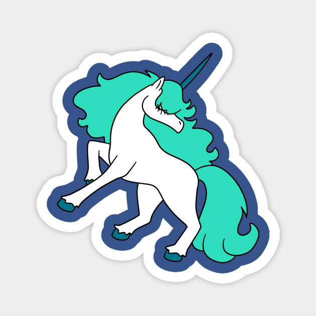 Blue-Green Haired Unicorn Magnet by saradaboru