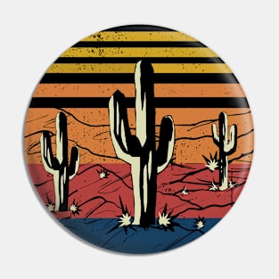 Retro Vintage Saguaro Cactus Cactus Sunset Desert Cactaceae Pin