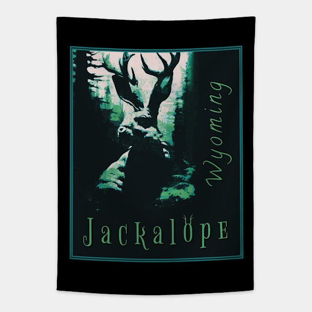 Jackalope design Tapestry by dystopiaz