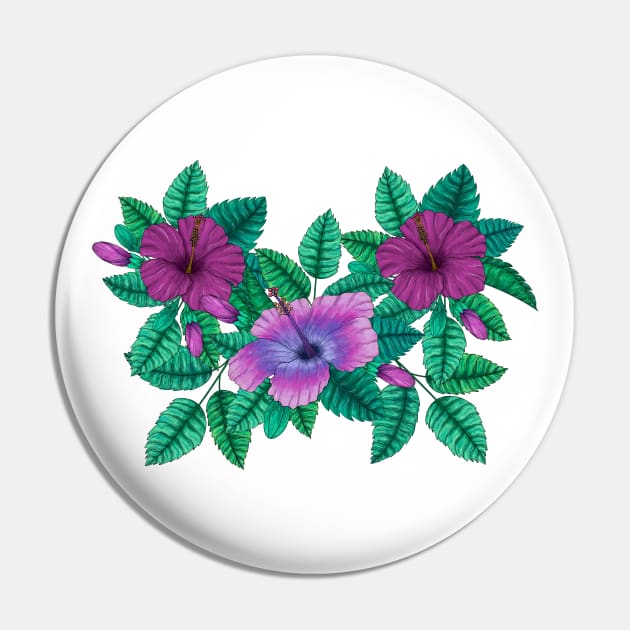 Colorful hibiscus flowers Pin by Ieva Li ART