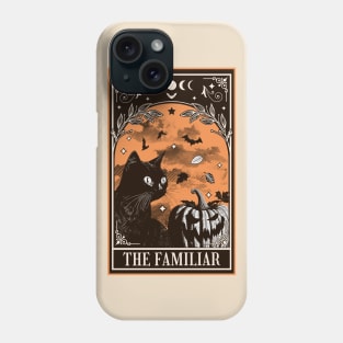 Black Cat Tarot Card - Witch Familiar Witchcraft Halloween Phone Case