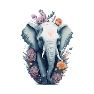 Elephant with Flowers T-Shirt