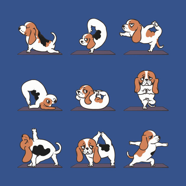 Basset Hound yoga Yoga TShirt TeePublic