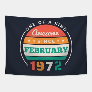 Retro Awesome Since February 1972 Birthday Vintage Bday 1972 Tapestry