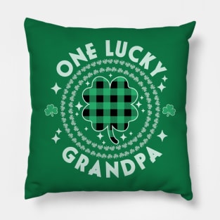 One Lucky Grandpa Green Irish Shamrocks St Patricks Day Pillow