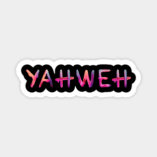 Yahweh Vibrant Colorful Text Art Magnet
