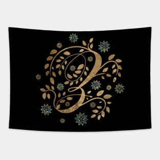 Luxury Golden Calligraphy Monogram with letter Z Tapestry