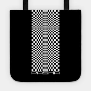 The iconic sportscar op-art fabric pattern (in white) Tote