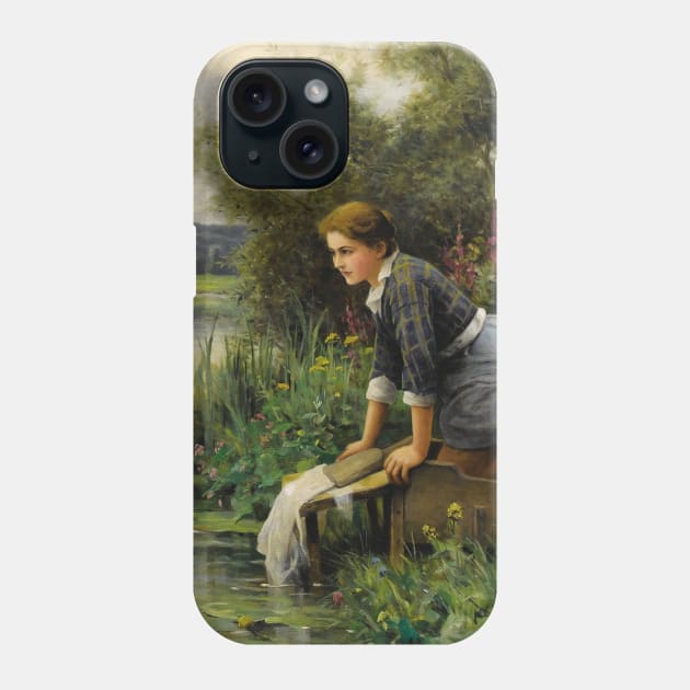Laundress by the Water's Edge by Daniel Ridgway Knight Phone Case by Classic Art Stall